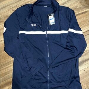 Under Armour Navy Track Jacket with White Chest Stripe